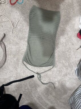 Guess Knit Tie-Back Halter Top in Sage